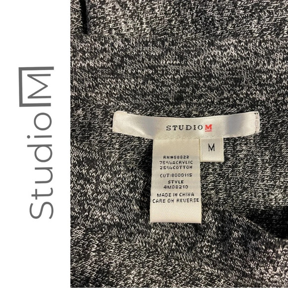 🛍️3/$40 Studio M Knit  Circle Skirt Taupe Black Pull On Skirt w Waistband Medium - Picture 5 of 5